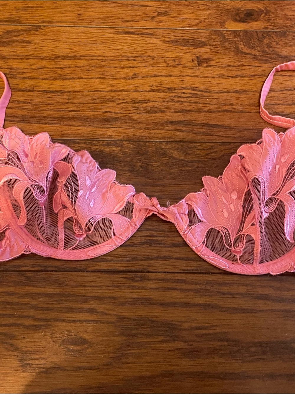 Fleur du Mal Pink Floral Lace Underwire Bra